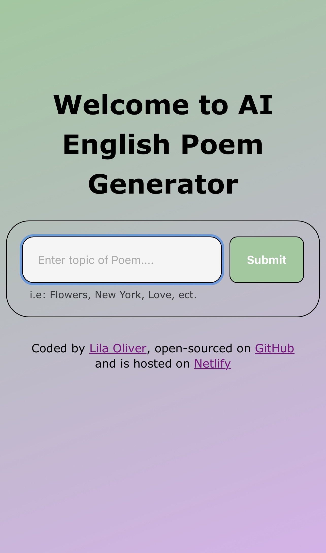 AI Poem Project